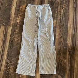H&M stripped wide leg linen pants XS